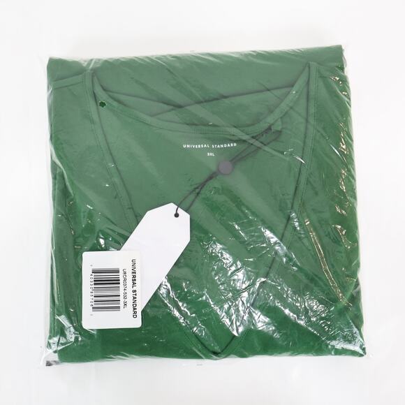 Universal Standard Geneva Asymmetrical T-Shirt Dress Clover Green 3XL 34-36 NWT - Picture 2 of 5